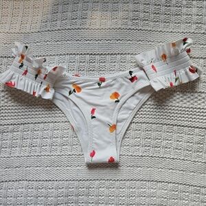 Caroline Constas Women's Size XS White Floral Andros Swim Bikini Bottom NWT